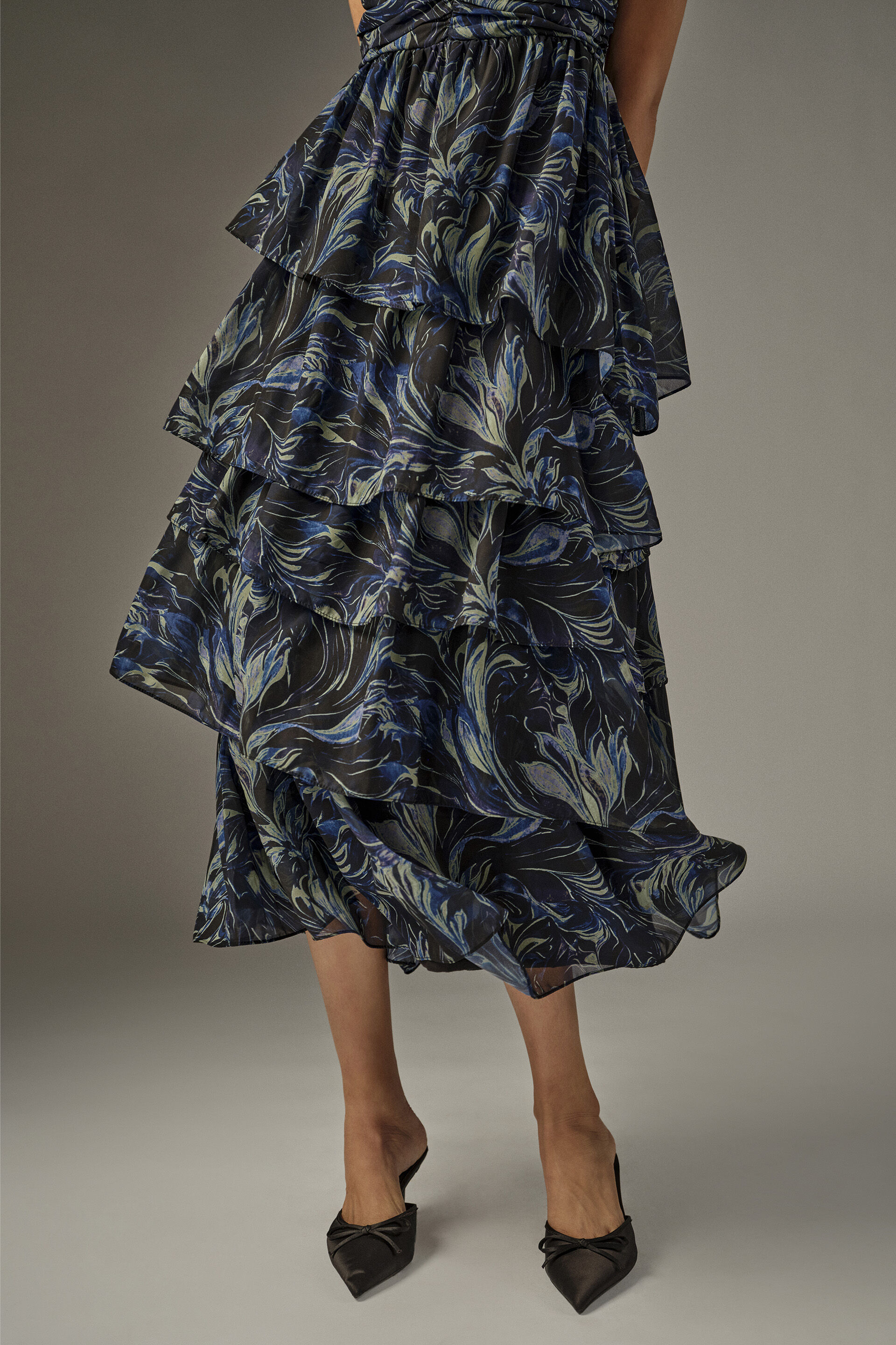 Zephyra Tiered Dress, Blue, image 3